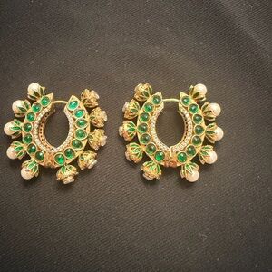 Pakistani Kundan double sided hoops